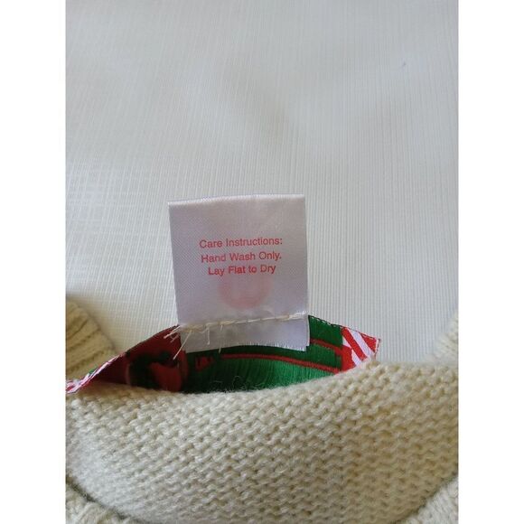 Women's Beige Tight Knit Falalallama Llama Ugly Christmas Sweater Size Medium - Picture 4 of 12